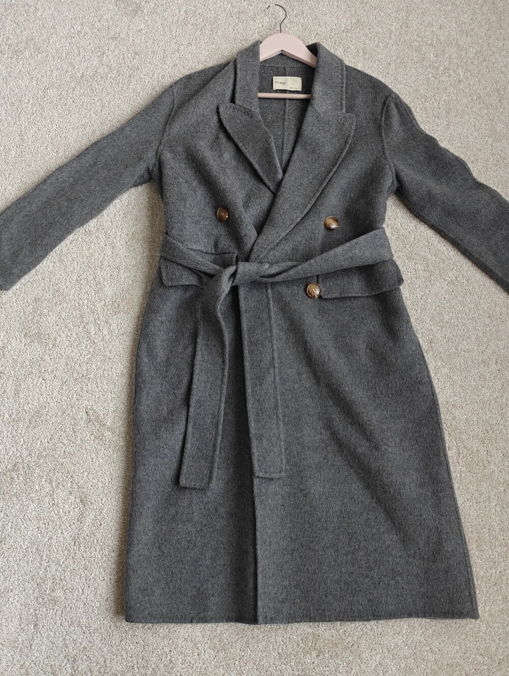 Double-Breasted Wool cashmere Blend Belted Coat